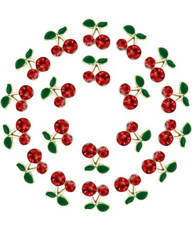 20-Piece 3D Cherry Nail Charms: Red Kawaii Rhinestones for Nail Art DIY - Crystal Jewels for Girls' Nails, Phone, Clothes, Shoes, Bags - Decorative Craft - Buy Online on GoSupps.com