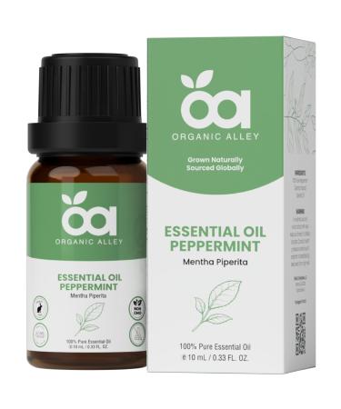 Peppermint Essential Oil by Organic Alley | 100% Pure Therapeutic-Grade Mentha Piperita Oil | Essential Oil for Aromatherapy Relaxation | Fresh Minty Scent | Premium Quality (0.33 Fl Oz Peppermint) Peppermint 0.33 Fl Oz (