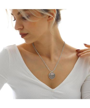 Custom Sterling Silver Medical Alert Necklace - Personalized Engraving & Vintage Pendant - Emergency ID Jewelry for Men & Women - 2 Crystal Styles - Buy Online on GoSupps.com