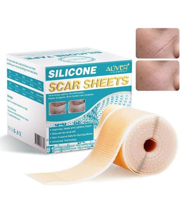 Silicone Scar Sheet (1.6  x 120 )  Medical Grade Scar Tape Scar Removal For Keloid  C Section  Post Surgery  Acne & Burn Scar Treatment  Soft Removal Tapes  10-12 Month Supply 1.6x120 Inch (Pack of 1)