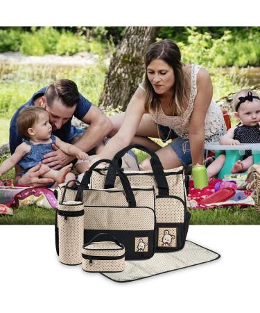 Halovie Adjustable Diaper Backpack | Multi-Functional Black Baby Bottle Travel Bag with Large Capacity - Buy Online on GoSupps.com