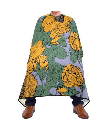 Waterproof Barber Cape -Flower on Purple 23 Cheetah Haircut Bib for Men Unisex Hair Cutting Cape(8rp1a)