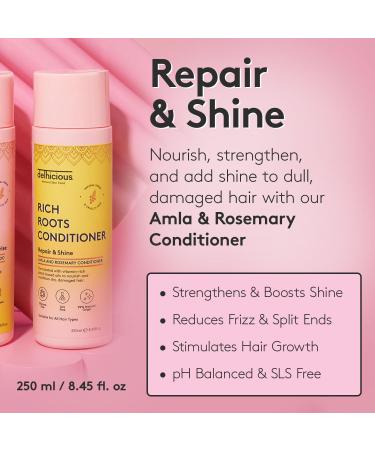 Delhicious Amla & Rosemary Oil Conditioner - Natural Hair Growth Treatment for Thinning Hair - Nourishes Scalp & Brightens Dull Hair - Vegan Ayurveda 250ml - Buy Online on GoSupps.com