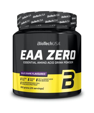 Biotechusa EAA Zero - Essential Amino acids Power |7160mg EAA/portion |Recommended ratio of the WHO |Sugar -free gluten -free 350 g blue grape blue grape 350 g (1 Pack)