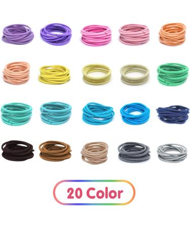 XCOZU 200 Pieces Baby Hair Ties Multicolor No Metal Elastics for Little Girls - 2.5cm x 0.2cm - Buy Online on GoSupps.com