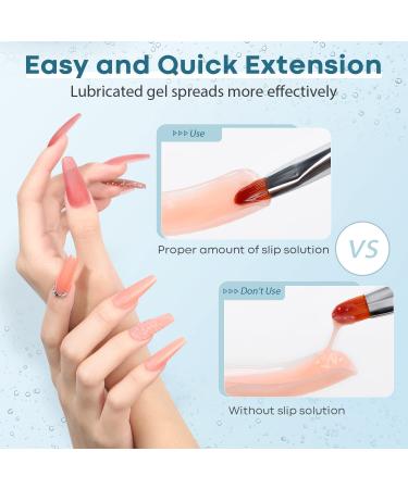 Modelones Poly Nail Gel Kit 120ml - Slip Solution Set with Dual-Ended Nail Brush | Anti-Stick, Non-Odor, Healthy Manicure - Buy Online on GoSupps.com