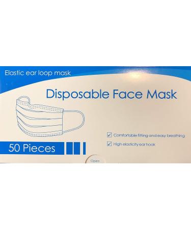 Disposable Face Mask 50 pieces 3-ply face mask (Blue) - Buy Online on GoSupps.com
