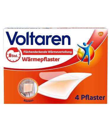 Voltaren heat pavement without drug active ingredient for long -lasting pain relief for back pain neck pain and shoulder pain 4 plasters