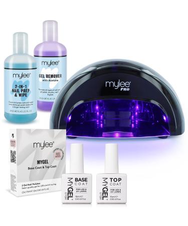 MYLEE 15 Seconds Cure Convex Curing LED Gel Polish Nail Drying Lamp KIT 3 Curing Cycle Compatible With All Gel Polish Kit incl. MYGEL Top & Base Coat Mylee Prep + Wipe Gel Remover (Black Lamp) - Buy Online on GoSupps.com