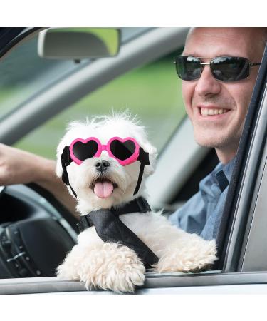 2 Pcs Small Dog Sunglasses UV Protection Heart Goggles for Dogs - Pink/White - Buy Online on GoSupps.com