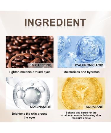 5% Caffeine Eye Serum with 360 Massage Ball for Puffiness Fine Lines & Wrinkles - Anti-Aging Hydrating Formula with Hyaluronic Acid Niacinamide - Buy Online on GoSupps.com