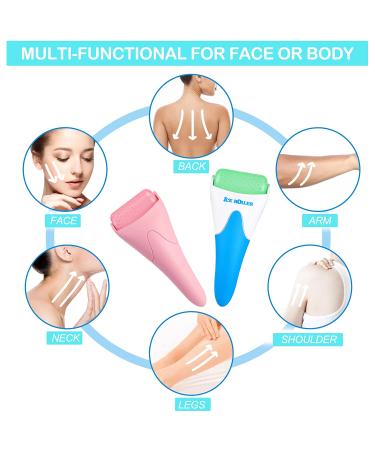 2 Pack Ice Rollers for Face, Eyes, and Body Relief - Skin Care Tool for Migraine Relief and Blood Circulation - Green + Pink - Buy Online on GoSupps.com