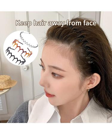 3-Pack Zig Zag Headbands - Metal Hair Bands for Men and Women - Fashion Hair Accessory for Sports - Non Slip Elastic Wavy Hair Hoops - Buy Online on GoSupps.com
