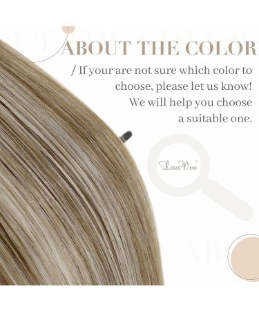 LAAVOO Real Hair Extensions - Ombre Brown & Platinum Blonde U Tip Keratin Bondings 40cm 50g #8/60/8 - Premium Quality Balayage Hair Extensions - Buy Online on GoSupps.com