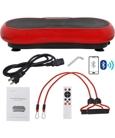Super Deal Pro Vibration Plate Exercise Machine - Whole Body Workout Fitness Platform with Loop Bands, Bluetooth & Remote - 99 Levels Red - Buy Online on GoSupps.com