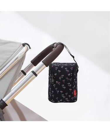 Famido Baby Bottle Thermal Bag - Waterproof Insulation Tote for Breast Milk Storage (Floral Black) - Buy Online on GoSupps.com