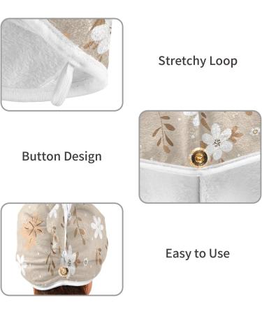 Flower Hair Towel 2 Pack - Super Absorbent Quick Dry Hair Turbans for Women & Girls | Ideal Hair Drying Solution - Buy Online on GoSupps.com