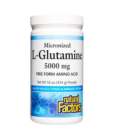 Natural Factors Micronized L-Glutamine Powder 5000 mg 16 oz (454 g)
