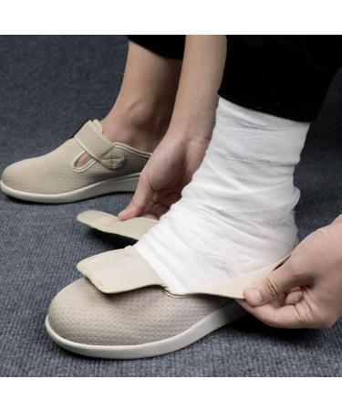 LEEWE Diabetic Shoes for Men Women - Adjustable, Orthopedic House Shoes for Swollen Feet - Gray, Size 45 - Buy Online on GoSupps.com