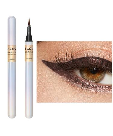Ultra Fine Tip Eyeliner | Waterproof Liquid Eyeliners Matte Eye Liner Pens | Long-Lasting Quick Drying Highly Pigmented Eye Liners for Women Halloween Eye Makeup All Eye Shapes Pettis 02#