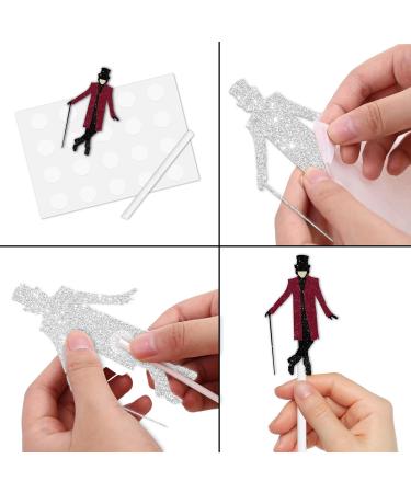 Dessert Cupcake Topper Pick for Handsome Sir Chocolate Adventure Fantasy Comedy Theme Decorations Men Women Boys Girls Happy Birthday Party Decor Supplies Black Glitter - Buy Online on GoSupps.com