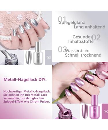 Miiro Glitter Nail Polish Glitter Nail Polish Glimmer Varnish Shiny Shimmer Manicure Varnish 6 Colours - Buy Online on GoSupps.com