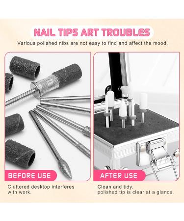Ranrose Silver Nail Drill Bit Holder Case - 25PCS Holes Organizer Box for Nail Drill Bits - Pink Nail Storage Display Container - Buy Online on GoSupps.com