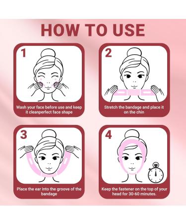 Chin Strap for Sleeping | Double Chin Reducer & V Line Lifting Mask for Women | Reusable Face Lift & Jaw Exerciser - Pink - Buy Online on GoSupps.com