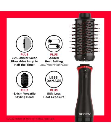 Revlon One-Step Volumizer Plus RVDR5298UK - Ceramic Titanium Barrel Styling Bristles with Charcoal Pins - Ionic Technology for Voluminous Hair - Buy Online on GoSupps.com