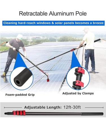 Window Cleaning Pole Water Fed Telescopic Brush Extendable Cleaner Conservatory Roof Suitable For Photovoltaic Panel Cleaning Windows Trucks 35cm Brush Head 6M/21FT - Buy Online on GoSupps.com