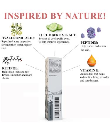 Anti-Aging Under Eye Cream: 3-in-1 Treatment for Dark Circles, Puffy Eyes, Bags & Wrinkles - Firming, Moisturizing & Hydrating with Cucumber, Collagen, Hyaluronic Acid, Retinol & Vitamin E - Buy Online on GoSupps.com