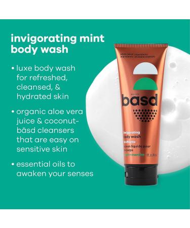 Basd Natural Body Wash Invigorating Mint - Organic, Vegan, Hypoallergenic - 8oz Tube - Buy Online on GoSupps.com