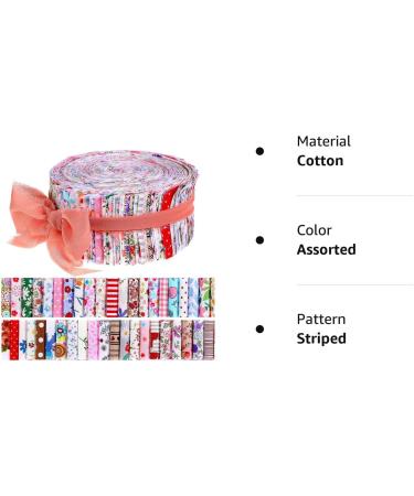 50-Piece 2.4 Jelly Fabric Bundles for Quilting and Crafts - Assorted Patterns Fabric Strips Roll for DIY Projects - Buy Online on GoSupps.com
