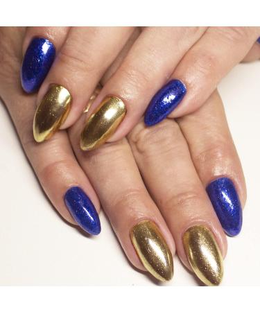 Mylee Air Cushion Chrome Powder Pen - Holographic Nail Powder Decoration | Shiny Metallic Mirror Effect | Durable DIY Nail Art Tool (Gold) - Buy Online on GoSupps.com