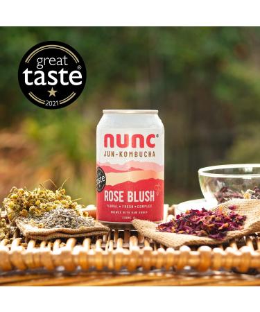 Nunc Jun-Kombucha Rose Blush 12x330ml - Premium Floral Kombucha Drink for Gut Health - Natural Energy, Gluten Free - Buy Online on GoSupps.com
