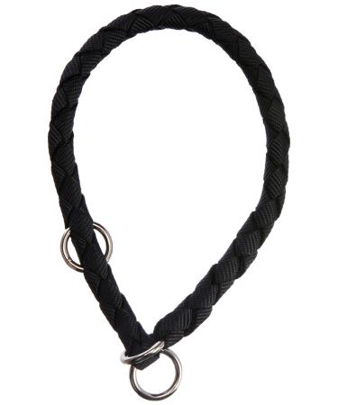 Trixie cavo pull -stop collar size S - m: neck circumference 35 41 cm/ 12 mm in black - dog collar made of belt band for small to medium -sized dogs round braided 143701 black S -M: 35 - 41 cm