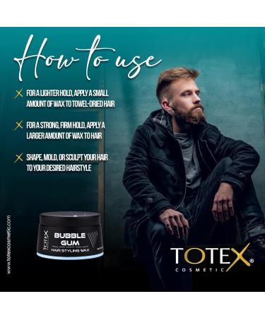 Totex BUBBLE GUM Hair Styling Wax I Bubble Gum Hair Wax I Chewing Gum Scented Hair Wax I Shiny Natural Hair Look I 150ml (3 Pieces) - Buy Online on GoSupps.com