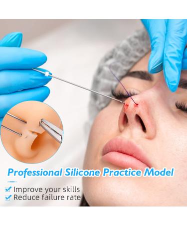 Soft Silicone Face Model with Stand for Professional Suture, Piercing, and Acupuncture Practice - Buy Online on GoSupps.com