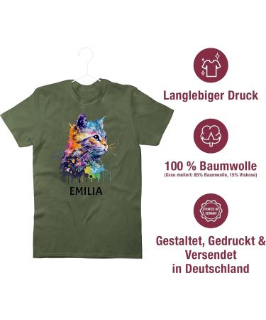 Personalized Cat Lover T-Shirt for Men - Custom Name Gift | Shirtracer - Army Green XXL - Buy Online on GoSupps.com