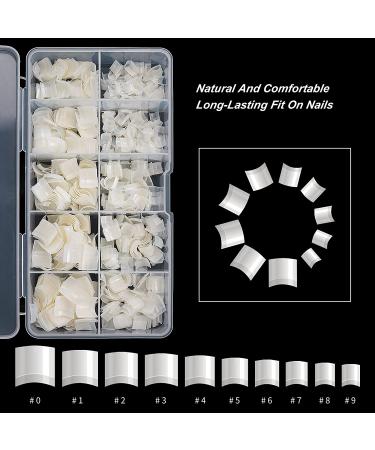 TOEDO French Short Acrylic Nail Tips 1000PCS Half Cover False Nails - Natural Style for DIY Nail Art - Nail Salon Quality - With Storage Box - Buy Online on GoSupps.com