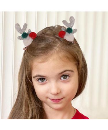 Christmas Reindeer Hair Clips | Santa Claus Reindeer Ears Barrettes - Christmas Girls Hair Clips Deer Horn Barrettes for Family Friends - Buy Online on GoSupps.com