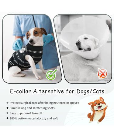 Kuoser Breathable Dog Body Suit for Post-Op Recovery - Anti-Wound XS Black for Male & Female Dogs - Buy Online on GoSupps.com