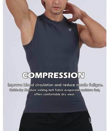 TELALEO 5 Pack Men's Athletic Compression Sleeveless Tank Top Bundle - Large - Buy Online on GoSupps.com