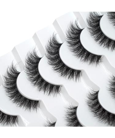Happy Heartbeat 3D Faux Mink Cat Eye Lashes - Natural Soft Clear Band Wispy & Reusable - 7 Couples (No. 200) | International Shipping - Buy Online on GoSupps.com