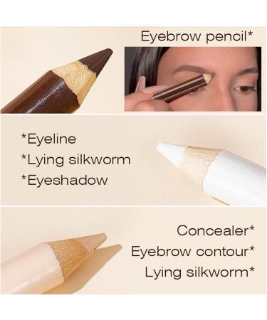 Eyebrow Concealer Pencil - Long-wear Waterproof Silkworm Eyeliner Pencil | Concealing Eye Makeup Accessories for Dating Outgoing Travel Vacation Shopping Pochy 3# - Buy Online on GoSupps.com