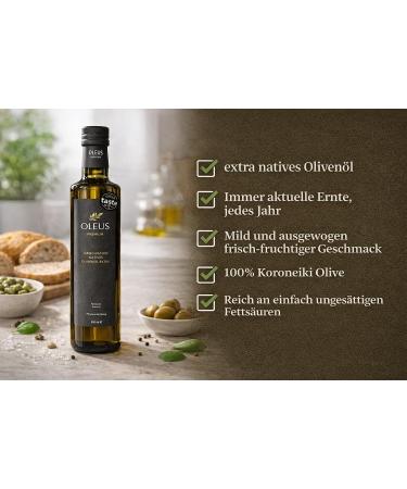  OLEUS PREMIUM OLEUS PREMIUM Greek Olive Oil Cold-Pressed Extra Virgin | by Koroneiki Oliven Premium 500ml - Buy Online on GoSupps.com