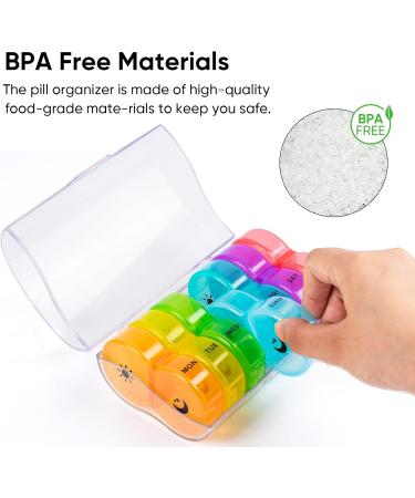 Am PM Pill Organizer - 7 Day Large Weekly Pill Box for 2 Daily Doses | Best Pill Boxes & Organizers for International Shipping - Buy Online on GoSupps.com