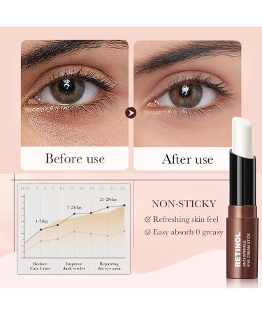 Retinol Eye Cream for Dark Circles and Puffiness Retinol Serum Under Eye Cream Stick Reducing Wrinkles and Fine Lines Moisturizing and Tightening Treatment Cream Smooth and Hydrate Skin - Buy Online on GoSupps.com
