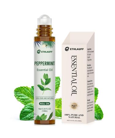 Peppermint Essential Oil Roll On Natural Aromatherapy Oil Blend Roller with Fresh Minty Aroma - Headache Stress Relief Self Care Gifts for Women