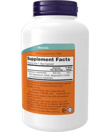 NOW Supplements Vitamin C-1 000 with Rose HIPS Sustained Release Antioxidant Protection* 250 Tablets & Supplements Magnesium 400 mg Enzyme Function* Nervous System Support* 180 Veg Capsules - Buy Online on GoSupps.com